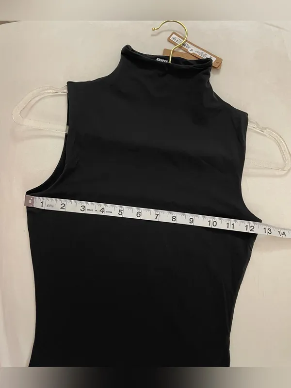SKIMS NWT Onyx Black Sleeveless Mock Neck Maxi Dress Size XS - Image 6