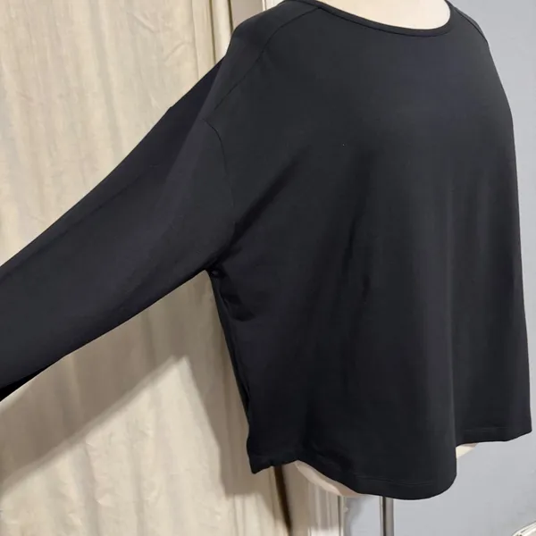 Members Mark Black Long Sleeve Active Tee Women's Size L Open Back‎ Detail - Image 7