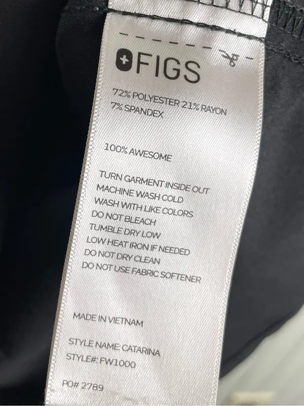 Figs Catarina One Pocket Nursing Scrub Top Black Women's Size Small FW1000 - Image 6