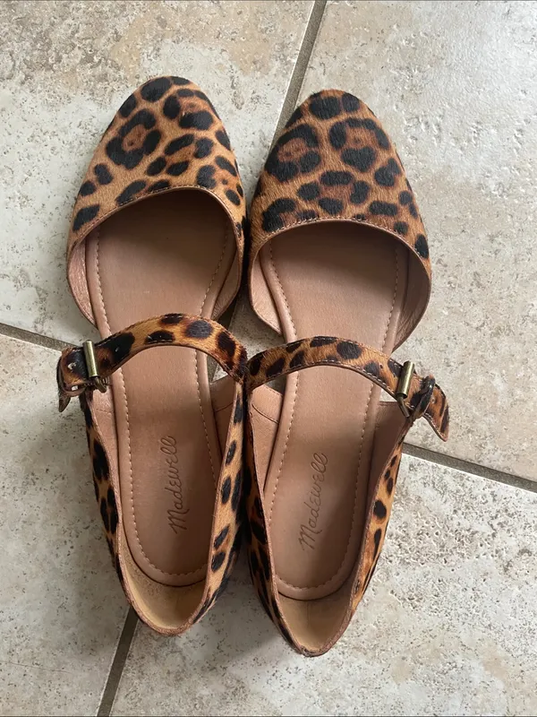 Madewell The Alina Mary-Jane Flat in Leopard Calf Hair - Image 6