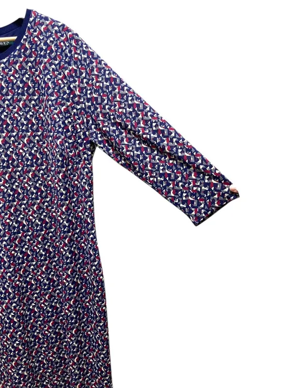 Lauren Ralph Lauren Midi Dress Blue Size 2X Preppy Party Career Vacation Plus - Image 8