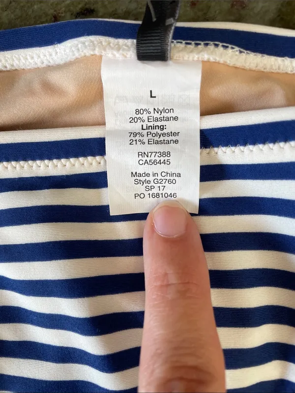 J. CREW String Bikini Bottom in Navy White Stripe Nautical Coastal Size L NWT - Image 6