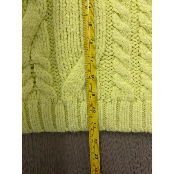 Aerie Women’s Chunky Cable Knit Sweater Small Lime Green Cozy - Image 4