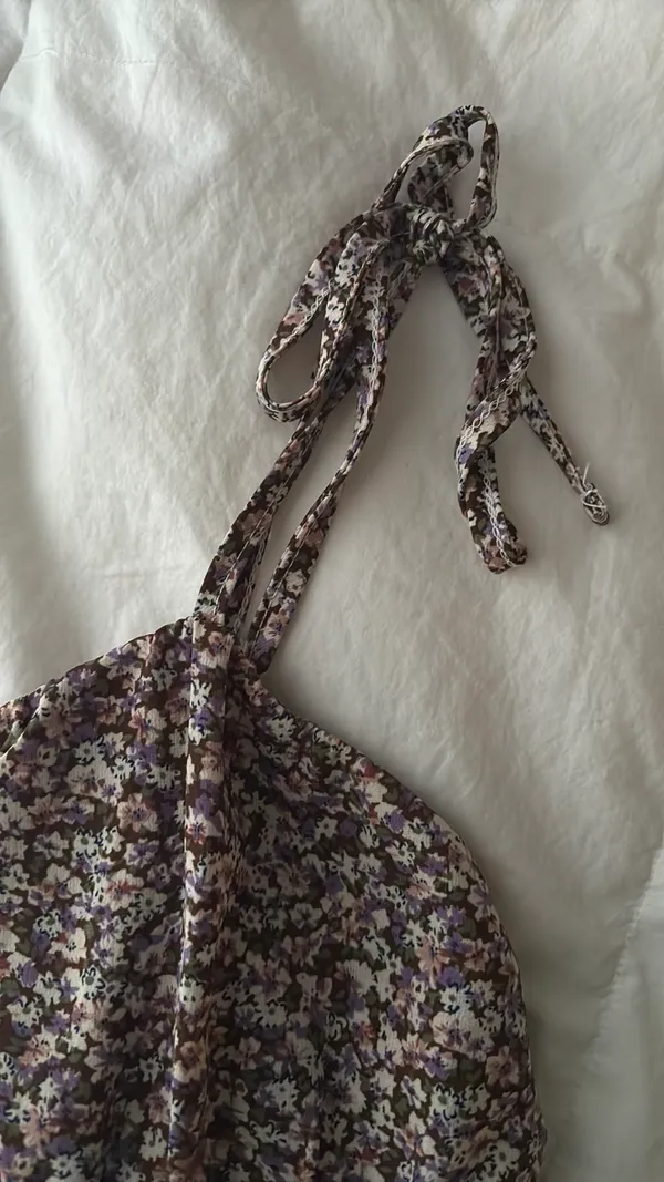 Cropped Floral Tank Top Multi - Image 3