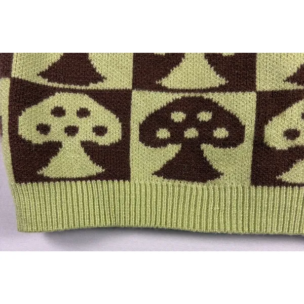 Planet Gold‎ Women Mushroom Short Sleeve Knit Sweater Hipster Grunge Small NwT - Image 3
