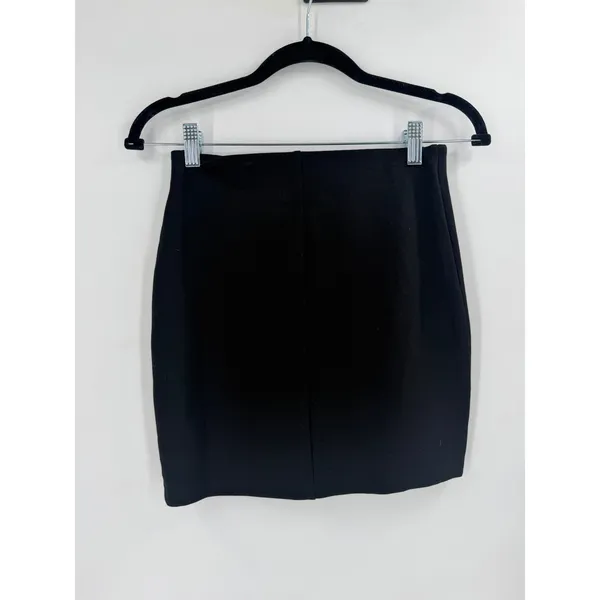 Sézane Calvi Mini Skirt Women XS Black Elastic Waist Knit Parisian Chic - Image 7