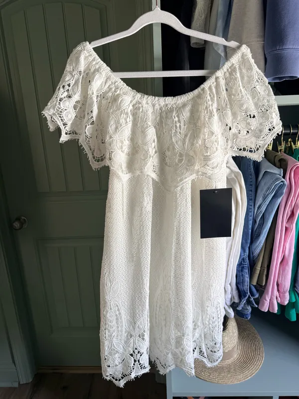 Tuckernuck Avalon White Lace Mini Dress - Image 2