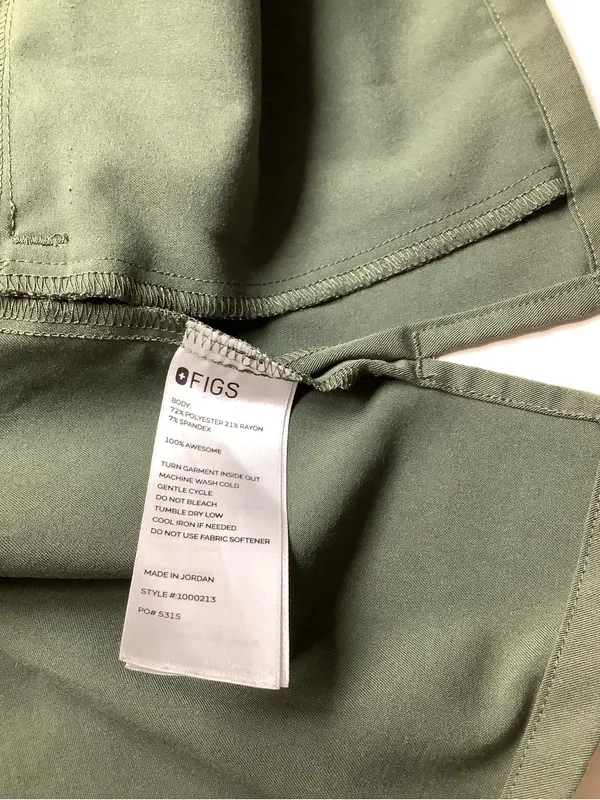 FIGS Casma Three Pocket Medical Scrub Top Olive Green V Neck Women’s Size XS EUC - Image 7