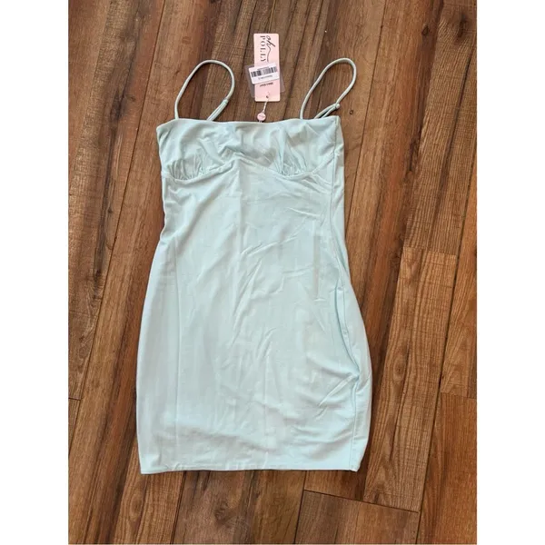 Oh Polly Boutique Mint Bodycon Mini Dress NWT | Spaghetti Strap Ruched Bust - Image 5