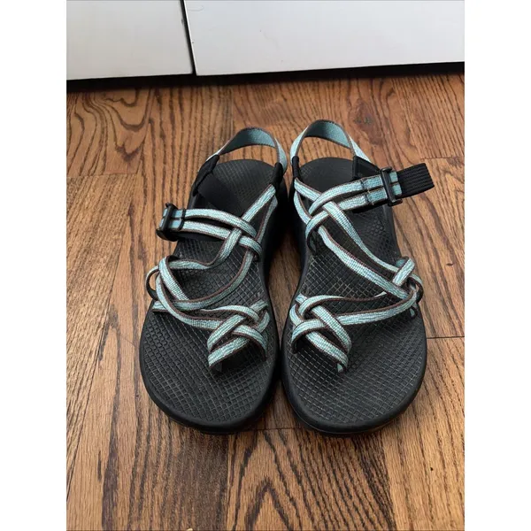 Chacos Sport Hiking Blue/Brown Sandals Strappy Toe Loop Shoe VIBRAM Sole Womens 8 - Image 2