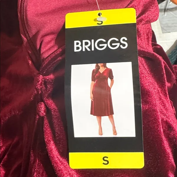 Briggs New York Womens Dress Dark Red Burgundy Velvet Pockets Soft Midweight - Image 4
