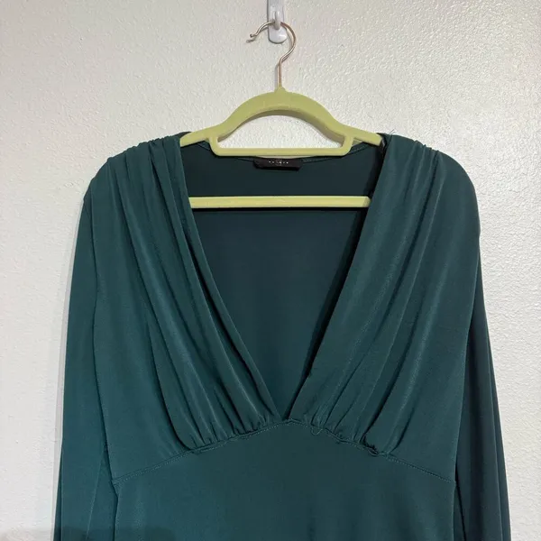 21 Saints Green Slinky Plunging Bodysuit Sz XL - Image 2