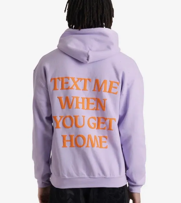 Lonely Ghost Sweatshirt Hooded Lilac Text Me When You Get Home - Image 2