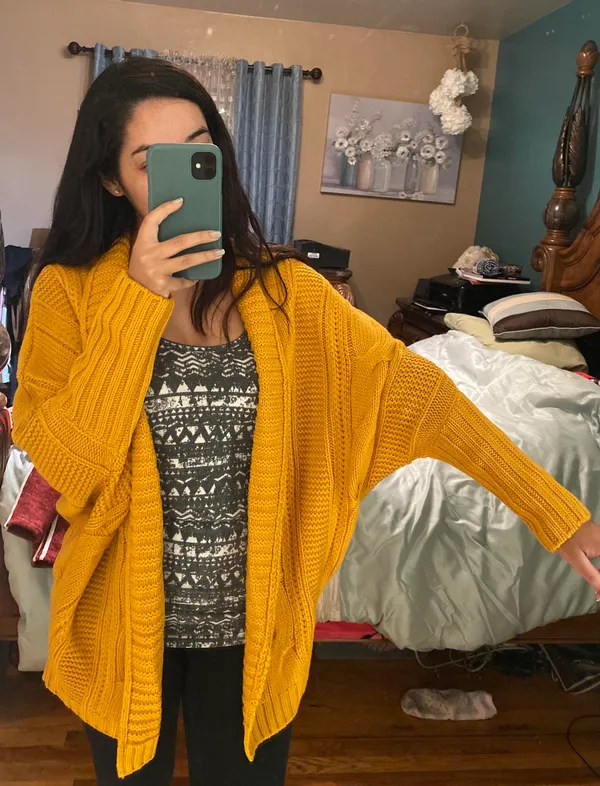 LA Hearts Yellow Knitted Cardigan - Image 3