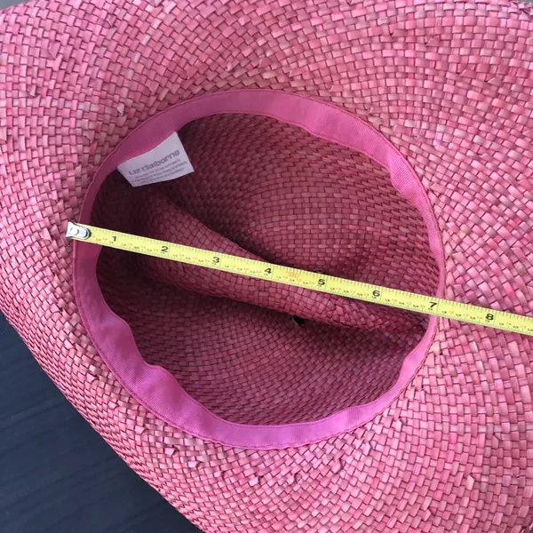 Vintage Liz Claiborne Pink Straw Cowboy Hat with Floral Flower Accent - Image 11