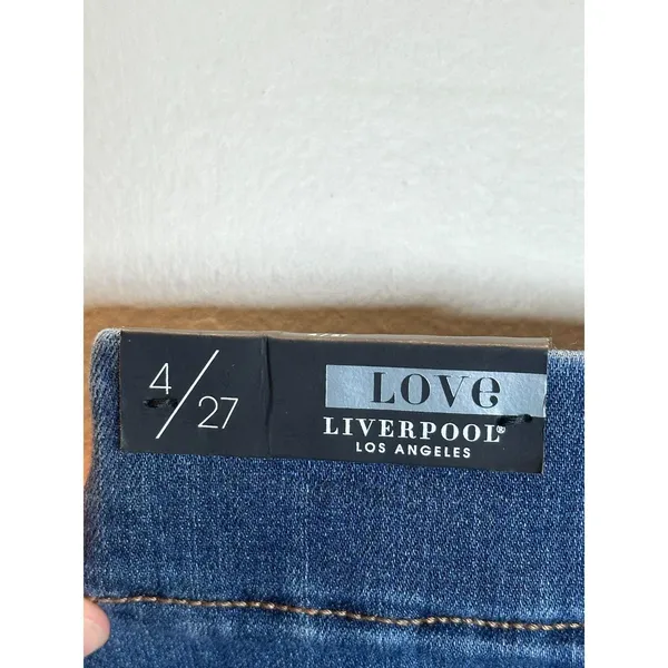 Liverpool Chloe Pull-On Jeans Womens 4 Blue Crop Cantrell Stretch Denim - Image 8