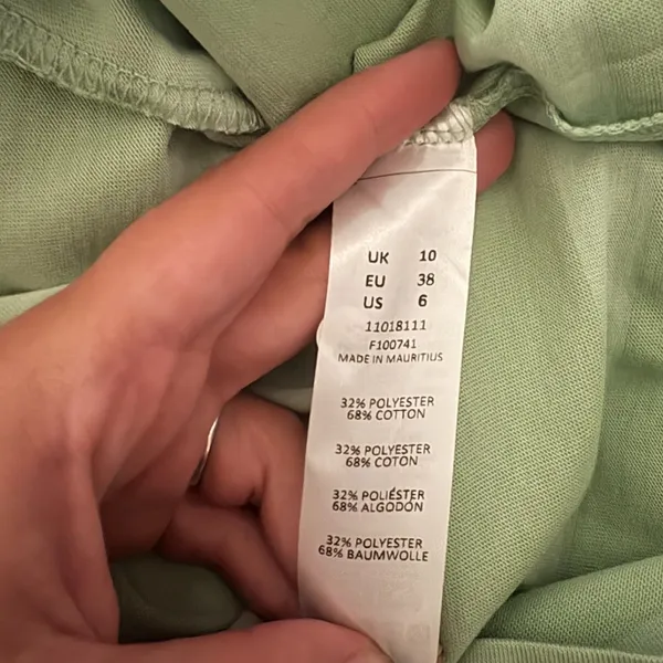 ASOS Oversized T-Shirt Dress Two Tone Pastel Green Striped Spring US Size 6‎ - Image 5