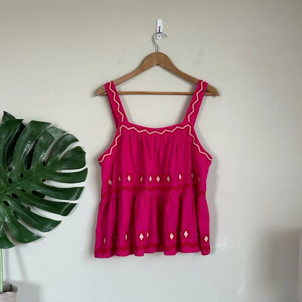 Loft Embroidered Tiered Cami Tank - Image 2