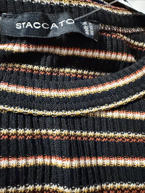Staccato Striped Ribbed Sleeveless Tank in Brown and Cream - Image 3