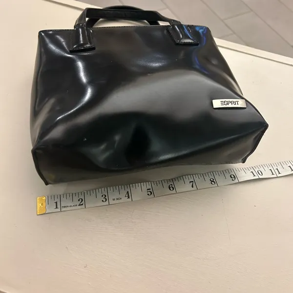Esprit Glossy Black Tote Bag Vintage nice & clean - Image 3