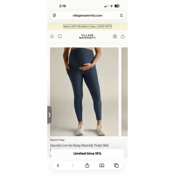 Beyond Yoga Beyond The Bump Spacedye Navy Leggings Pockets Sz M NWT - Image 2
