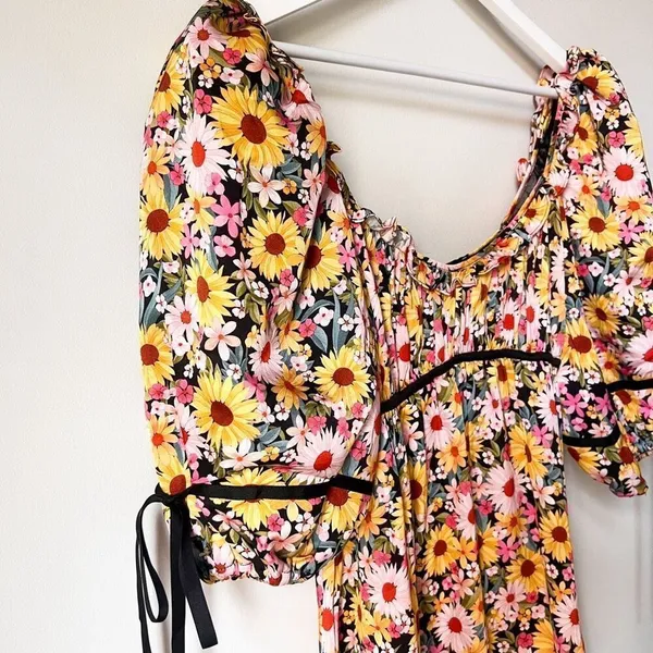 New For Love & Lemons Sylvia Puff Sleeve Mini Dress Size S - Image 10