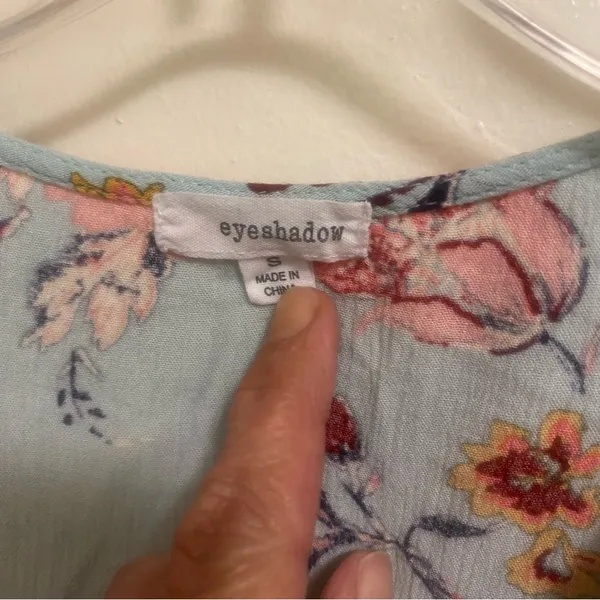 Eyeshadow Womens Shirt Top Blouse S Small Bust 34” Light Blue Floral Cottagecore - Image 4