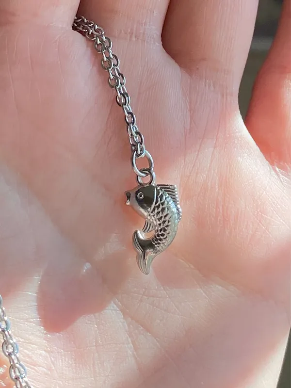 Handmade fully stainless steel koi fish simple necklace🌀🐟 - Image 5