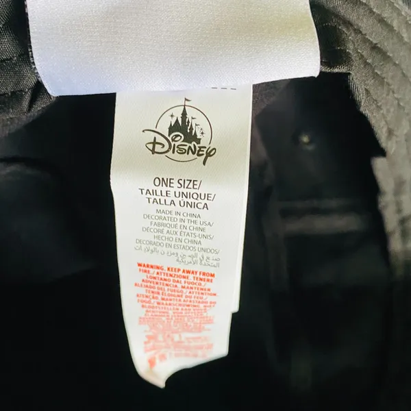 Disney Spirit Jersey Unisex Bucket Hat Black One Size 100% Cotton - Image 5