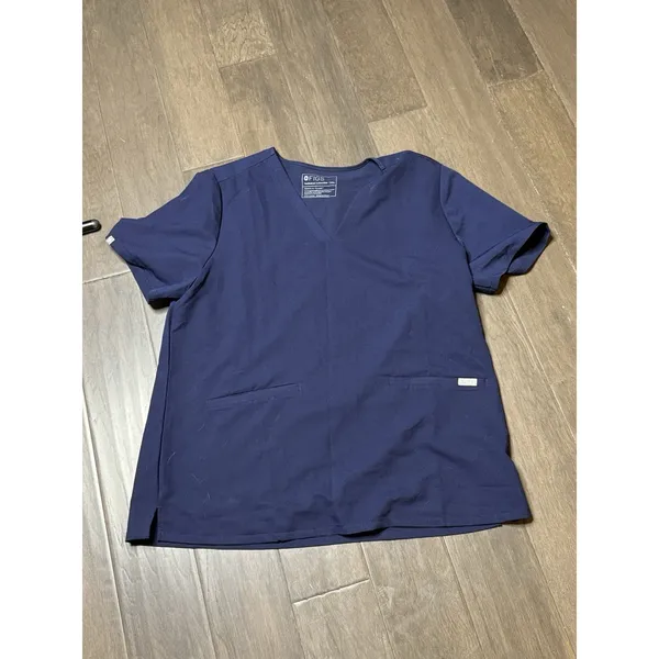 Figs Scrub Top Womens Medium Casma Three Pocket Technical Collection Navy Blue‎ - Image 2