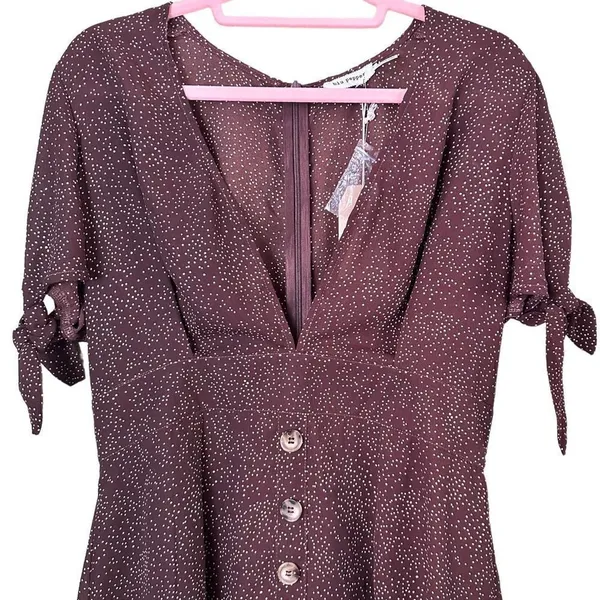 Urban Outfitters Blu Pepper Brown Polka Dot Dress Size Large - Image 4