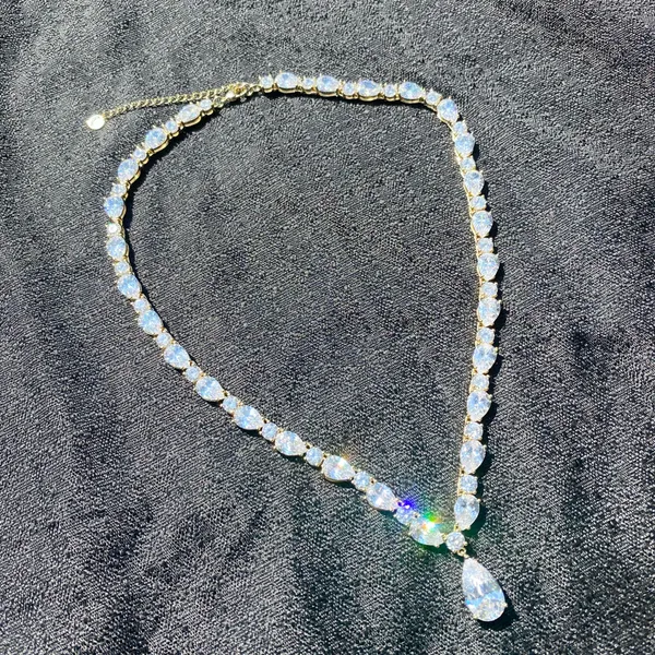 ⚜️💎 New Pavoi 18” 14K Yellow Gold Plated Clear Sparkling Cubic Zirconia Crystal Pendant Tennis Necklace 💎⚜️ - Image 2