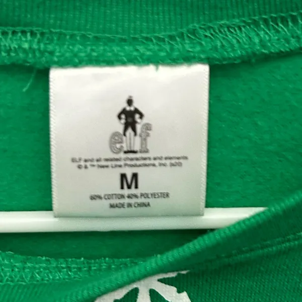 Buddy the Elf Green Christmas sweatshirt Medium - Image 4