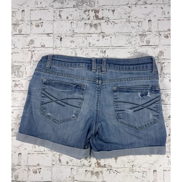 Aeropostale Distressed Denim Cuffed‎ Shorts 5/6 - Image 2