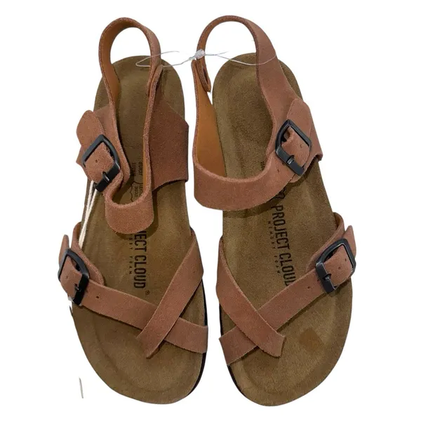 New‎ Women'S Size 6 Project Cloud Barrett Wedge Sandals-Leather-Cork Tan - Image 2