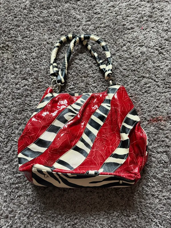 Zebra Print Purse Red - Image 2