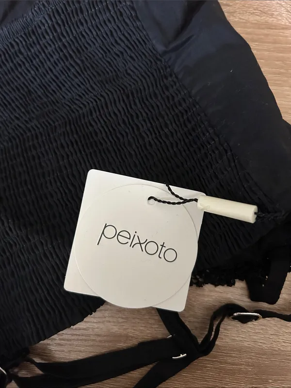 Peixoto Black Lace-Trim Bustier Crop Top - Image 4