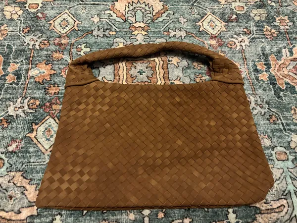Woven Tote Bag Brown - Image 3