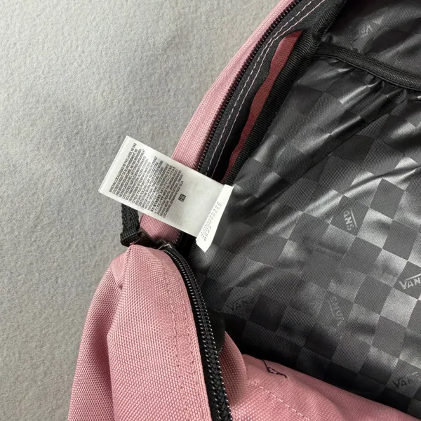 Vans Realm Backpack Pink Off The Wall Logo School Bag Laptop Sleeve Canvas - Image 4