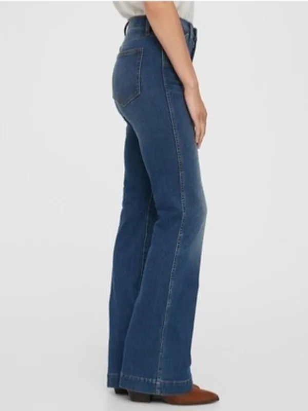 Gap Denim Jeans Size 18 Plus Medium Wash High Rise Flare Western Coastal Cowgirl - Image 11