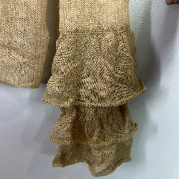 Zara alpaca wool blend ruffle sleeve lightweight knit sweater size medium - Image 5