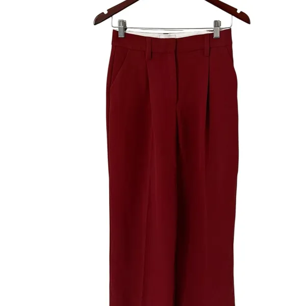 REFORMATION Wide Leg Pleated Chianti Pants Trousers - Image 3