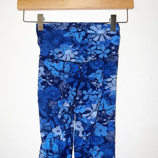 Aerie offline real me xtra floral butterfly 7/8 high rise blue leggings - Image 7