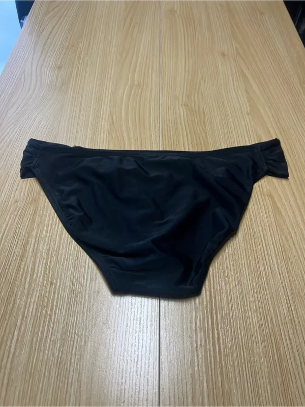 Hula Honey Malibu Black Ruched Side-Tab Hipster Bikini Bottom Size L - Image 8