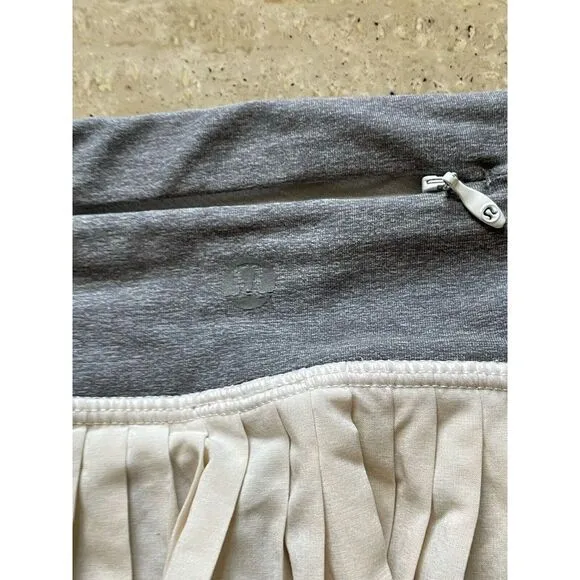 Lululemon Pleat to Street Skort White‎ Grey tennis skirt pleated Size 10 - Image 6