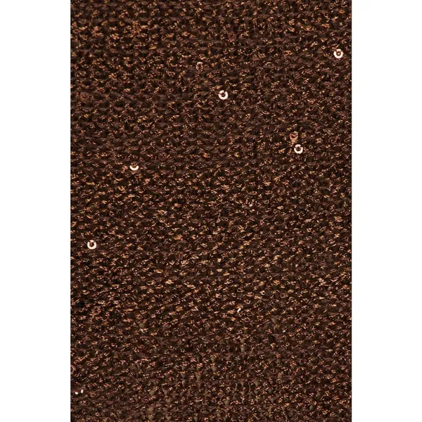 SOVERE Spark Dress in Coffee Medium New Womens Knit Crochet sequin Maxi Gown - Image 4