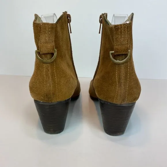 Donald J. Pliner DMSX Ankle Booties 8 Brown‎ Suede Leather Zip Annie Boots Women - Image 3