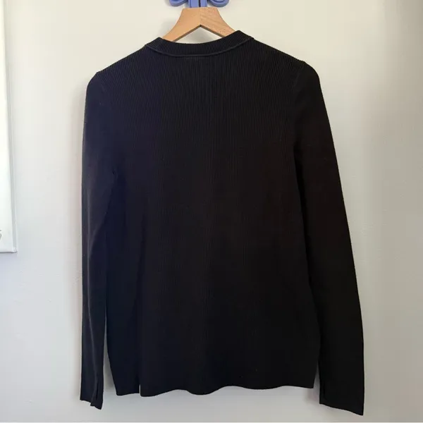 Lululemon Small Take It All Cotton Blend Sweater Crew Rib Lounge Comfy Black - Image 6
