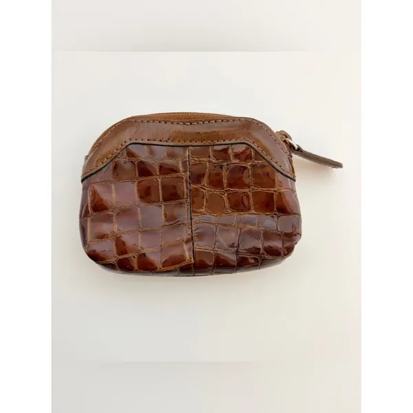 Brighton Leather Coin Pouch Set Heart Detail Croc Zip Small Wallets Mini Set - Image 10
