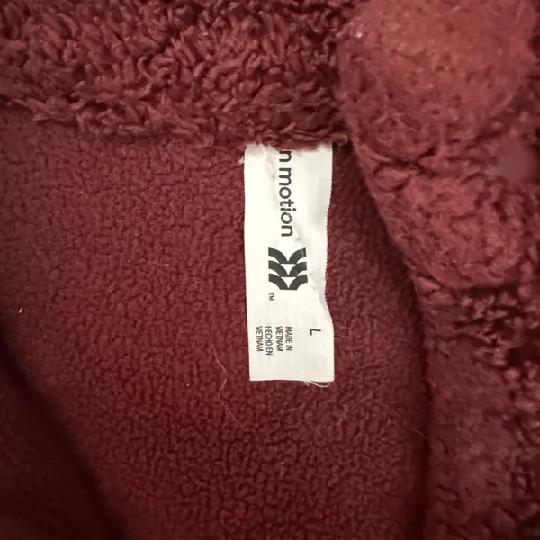 Women's Burgundy Fleece Sherpa pullover - Image 3